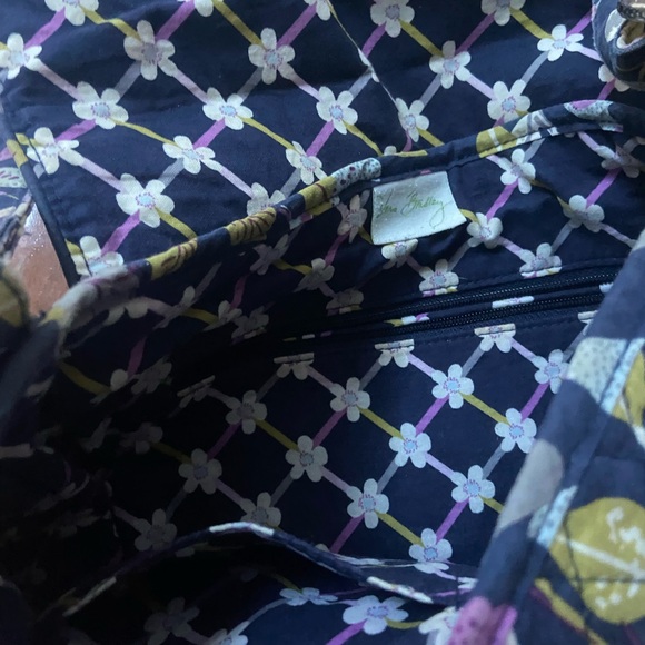 Vera Bradley Floral Nightingale Messenger Bag/Crossbody Purple Medium - Picture 3 of 6